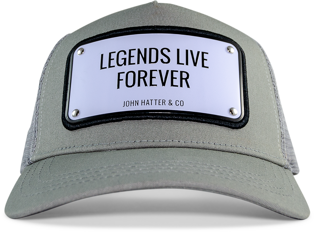 John Hatter & Co Legends Live Forever Grey Adjustable Trucker Cap