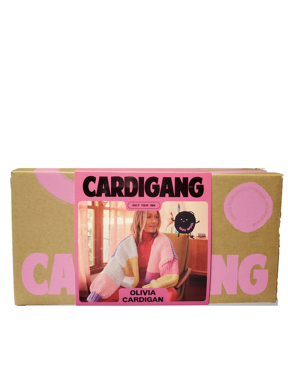 Cardigang Olivia Cardigan 100% Wool Knit Kit - Pastels