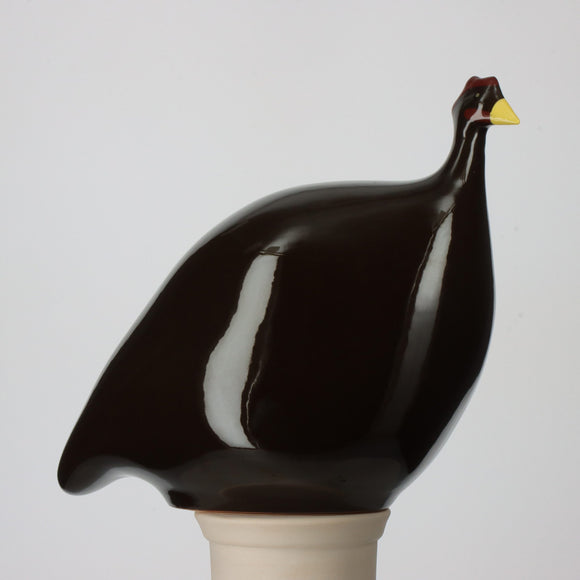 Les Ceramiques de Lussan Small Ceramic Guinea Fowl - Solid Black