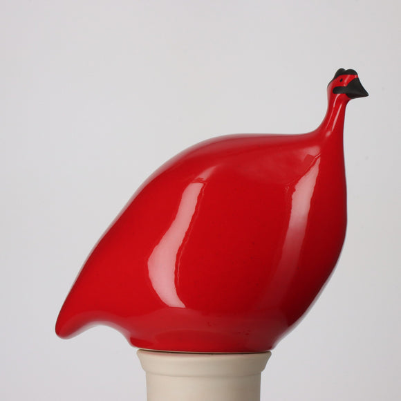 Les Ceramiques de Lussan Small Ceramic Guinea Fowl - Solid Red Hermes