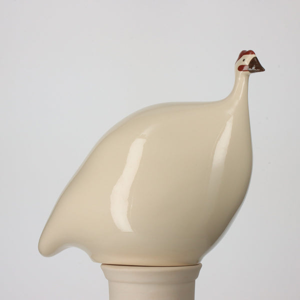 Les Ceramiques de Lussan Small Ceramic Guinea Fowl - Solid White