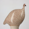 Les Ceramiques de Lussan Small Ceramic Guinea Fowl - White Spotted Bordeaux Red