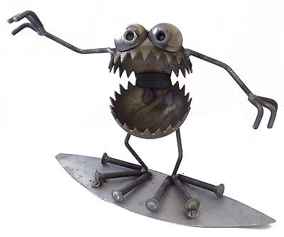 Sugarpost Gnome Be Gone Surfer Surfing Surf Board Welded Metal Art