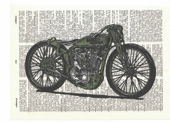 Artnwordz Harley Motorcycle Dictionary Page Pop Art Wall or Desk Art Print Poster