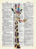 Artnwordz Party Animal Giraffe Original Dictionary Sheet Pop Art Wall or Desk Art Print Poster