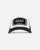 John Hatter & Co G. O. A. T. White & Black Adjustable Trucker Cap Hat