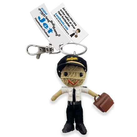 Kamibashi Jet the Pilot Boy Original String Doll Gang Keychain Clip