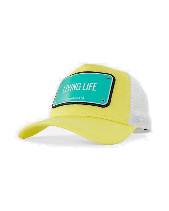 John Hatter & Co Living Life Yellow Adjustable Trucker Cap Hat