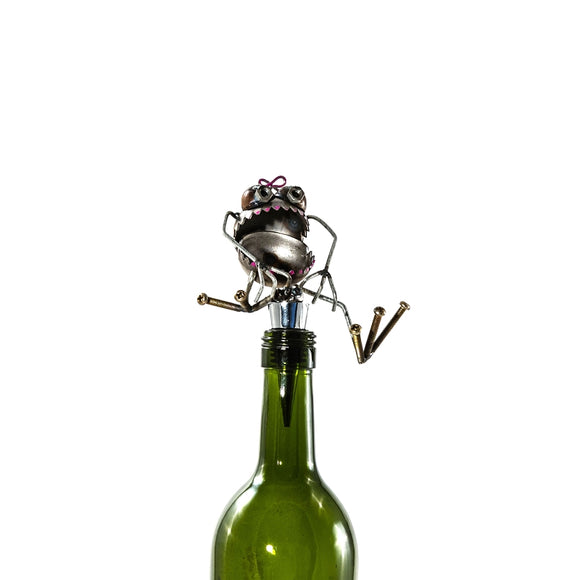 Sugarpost Gnome Be Gone Mini Kendra Wine Stopper Welded Scrap Metal Art Sculpture Item #1040