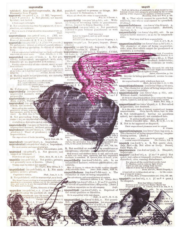 Artnwordz When Pigs Fly Dictionary Sheet Pop Art Wall or Desk Art Print Poster